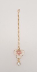 Angel Çanta Aksesuar Light Gold Pudra Renk Çiçekli Sarkaç Süs - Angel Çanta Aksesuar