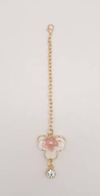 Angel Çanta Aksesuar Light Gold Pudra Renk Çiçekli Sarkaç Süs - 1