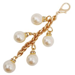 Angel Çanta Aksesuar Light Gold Renk 16 mm İncili Süs - 2