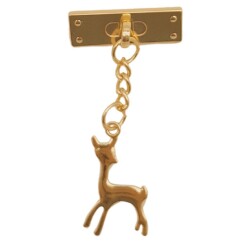 Angel Çanta Aksesuar Light Gold Renk Geyik Model Çanta Süsü - 2