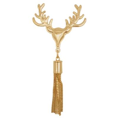 Angel Çanta Aksesuar Light Gold Renk Püsküllü Geyik Model Çanta Süsü - 1