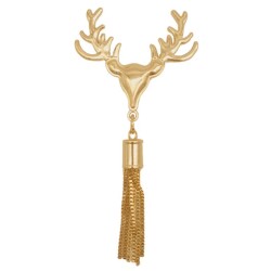 Angel Çanta Aksesuar Light Gold Renk Püsküllü Geyik Model Çanta Süsü - 1