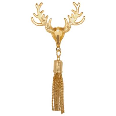 Angel Çanta Aksesuar Light Gold Renk Püsküllü Geyik Model Çanta Süsü - 3