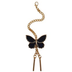 Angel Çanta Aksesuar Light Gold Renk Siyah Kelebek Çanta Süsü - Angel Çanta Aksesuar