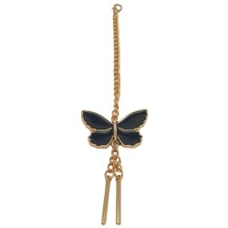 Angel Çanta Aksesuar Light Gold Renk Siyah Kelebek Çanta Süsü - 3