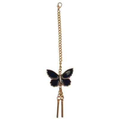 Angel Çanta Aksesuar Light Gold Renk Siyah Kelebek Çanta Süsü - 2