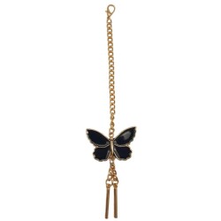 Angel Çanta Aksesuar Light Gold Renk Siyah Kelebek Çanta Süsü - 2