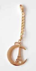 Angel Çanta Aksesuar Light Gold Sarkaç Süs Eyfel Kule Desen - Angel Çanta Aksesuar