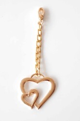Angel Çanta Aksesuar Light Gold Sarkaç Süs Kalp Desen - Angel Çanta Aksesuar