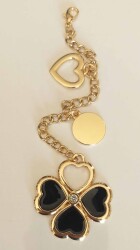 Angel Çanta Aksesuar Light Gold Sarkaç Süs Yonca Kalp Daire - Angel Çanta Aksesuar