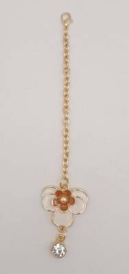 Angel Çanta Aksesuar Light Gold Taba Renk Çiçekli Sarkaç Süs - 1