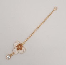 Angel Çanta Aksesuar Light Gold Taba Renk Çiçekli Sarkaç Süs - 2