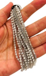 Angel Çanta Aksesuar Taşlı Püskül Gümüş Renk - 2