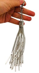 Angel Çanta Aksesuar Taşlı Püskül Gümüş Renk - 3