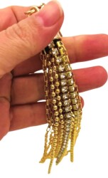 Angel Çanta Aksesuar Taşlı Püskül Light Gold Renk - 3