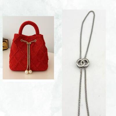 Angel Çanta Aksesuar Zincir Çanta Büzgüsü Gümüş Renk - 1