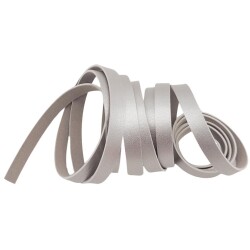 Angel Çanta Aksesuar 1 cm Şerit Suni Deri Gümüş Renk 1 metre - Angel Çanta Aksesuar