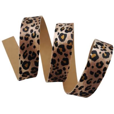 Angel Çanta Aksesuar 3 cm Şerit Suni Deri Leopar Desen 1 metre - 1