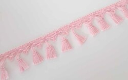 Angel Çanta Aksesuar Açık Pembe Renk Püsküllü Şerit Süs - Angel Çanta Aksesuar