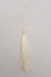 Angel Çanta Aksesuar Krem Renk Floş Püskül 1 Adet - Angel Çanta Aksesuar