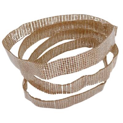 Angel Çanta Aksesuar Taşlı Şerit Süs Gold Renk 1 metre - 4