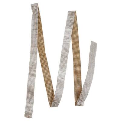 Angel Çanta Aksesuar Taşlı Şerit Süs Gümüş Renk 1 metre - 3