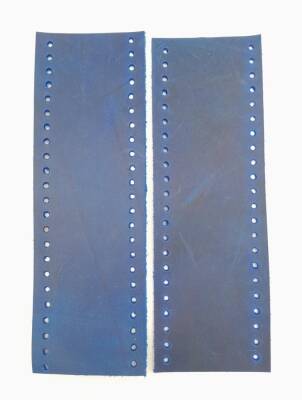 Angel Çanta Aksesuar Crazy Oil Saks Mavi Gerçek Deri Tutma Sapı 18X6 Cm Simit Sap - 2