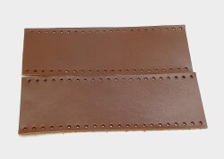 Angel Çanta Aksesuar Kızıl Kahve Gerçek Deri Tutma Sapı 18X6 Cm Simit Sap - Angel Çanta Aksesuar