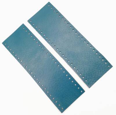 Angel Çanta Aksesuar Turkuaz Gerçek Deri Tutma Sapı 18X6 Cm Simit Sap - 1