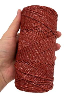 Angel Çanta Aksesuar Moly Yarn 200 Gr Simli Polyester Makrome Taba - 2