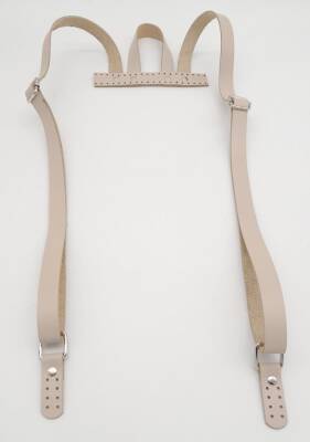 Angel Çanta Aksesuar Bej Gerçek Deri Sırt Çanta Sapı Gümüş Metalli - 2