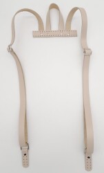 Angel Çanta Aksesuar Bej Gerçek Deri Sırt Çanta Sapı Gümüş Metalli - Angel Çanta Aksesuar