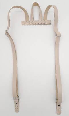 Angel Çanta Aksesuar Bej Gerçek Deri Sırt Çanta Sapı Gümüş Metalli - 1