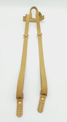 Angel Çanta Aksesuar Gerçek Deri Ham Doğal Renk Sırt Çanta Sapı Light Gold Metalli - 1