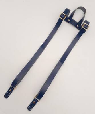 Angel Çanta Aksesuar Gerçek Deri Lacivert Renk Sırt Çanta Sapı Light Gold Metalli - 2