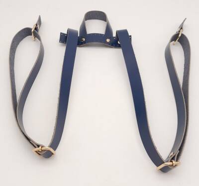 Angel Çanta Aksesuar Gerçek Deri Lacivert Renk Sırt Çanta Sapı Light Gold Metalli - 4