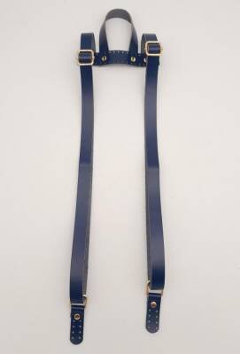 Angel Çanta Aksesuar Gerçek Deri Lacivert Renk Sırt Çanta Sapı Light Gold Metalli - 1