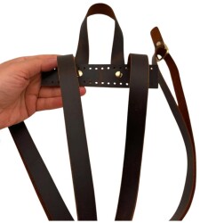 Angel Çanta Aksesuar Gerçek Deri Sırt Çanta Sapı Crazy Oil Kahve Light Gold Metalli - 2