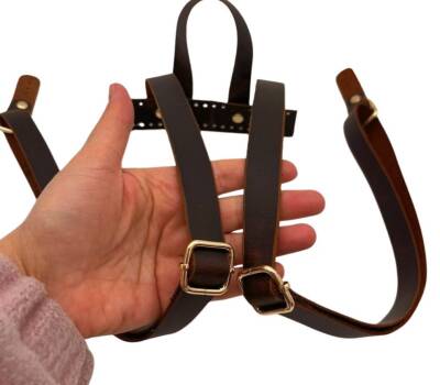 Angel Çanta Aksesuar Gerçek Deri Sırt Çanta Sapı Crazy Oil Kahve Light Gold Metalli - 3