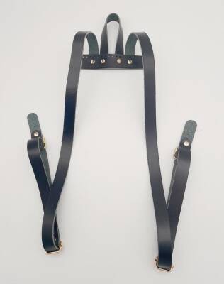 Angel Çanta Aksesuar Gerçek Deri Siyah Sırt Çanta Sapı Light Gold Metalli - 1