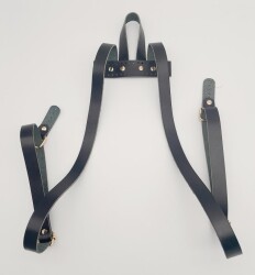 Angel Çanta Aksesuar Gerçek Deri Siyah Sırt Çanta Sapı Light Gold Metalli - 2