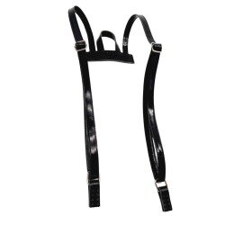 Angel Çanta Aksesuar Rugan Deri Sırt Çantası Sapı Siyah Renk Gümüş Metalli - 3