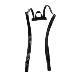 Angel Çanta Aksesuar Rugan Deri Sırt Çantası Sapı Siyah Renk Light Gold Metalli - Angel Çanta Aksesuar