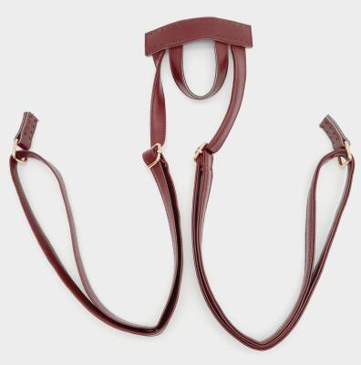 Angel Çanta Aksesuar Suni Deri Bordo Renk Sırt Çantası Sapı Light Gold Metalli - 1