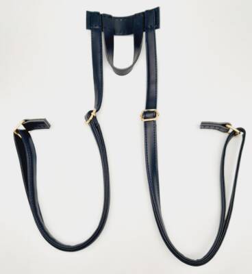 Angel Çanta Aksesuar Suni Deri Lacivert Renk Sırt Çantası Sapı Light Gold Metalli - 1