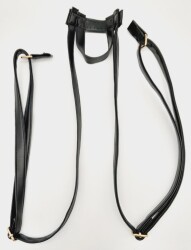 Angel Çanta Aksesuar Suni Deri Siyah Renk Sırt Çantası Sapı Light Gold Metalli - Angel Çanta Aksesuar