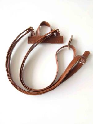 Angel Çanta Aksesuar Suni Deri Taba Renk Sırt Çantası Sapı Light Gold Metalli - 1