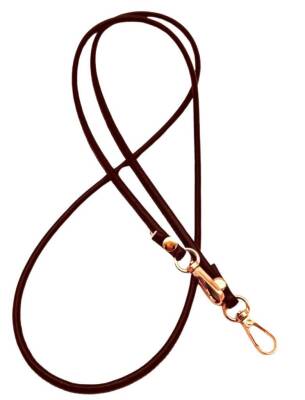 Angel Çanta Aksesuar Koyu Kahve Renk 5 mm Suni Deri Spagetti Model Çanta Sapı Light Gold Metal - 1