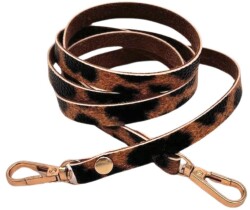 Angel Çanta Aksesuar Leopar Renk 5 mm Suni Deri Spagetti Model Çanta Sapı Light Gold Metal - Angel Çanta Aksesuar