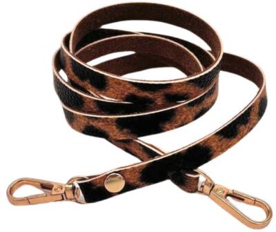 Angel Çanta Aksesuar Leopar Renk 5 mm Suni Deri Spagetti Model Çanta Sapı Light Gold Metal - 1